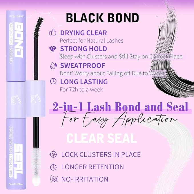 Yawamica Lash Clusters Kit Fluffy Eyelash Extension Kit 10-16mm Eyelash Clusters 50D Volume Individual Lashes 240pcs D Curly Cluster Eyelash Extensions DIY Cluster Lashes with Bond and Seal Tweezers