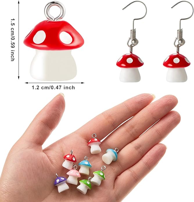 Jetec 50 Pieces Resin Charm Pendant Jewelry Finding Charm DIY Decor Making Resin for Women Bracelet Necklace Earrings Keychain Craft