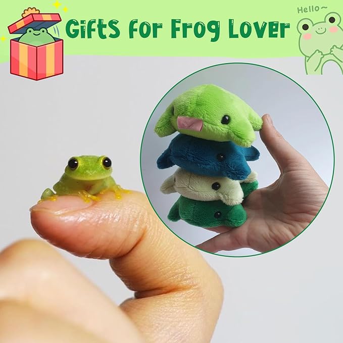 Agromusk Cute Frog Keychain,Kawaii Frog Plush Keychain,Green Frog Purse Bag Charms Funny Frog Decor Car Keys Gifts