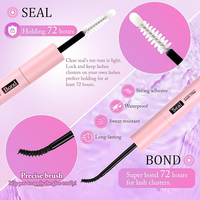 YIDUO 3 Styles Lashes Cluster Kit 720Pcs Eyelash Extensions Kit 40P+60P+80P 8-18mm D Curl Volume False Eyelashes DIY Individual Wispy Fake Eye Lashes Combo Packs with Bond&Seal |Tweezers | Removers
