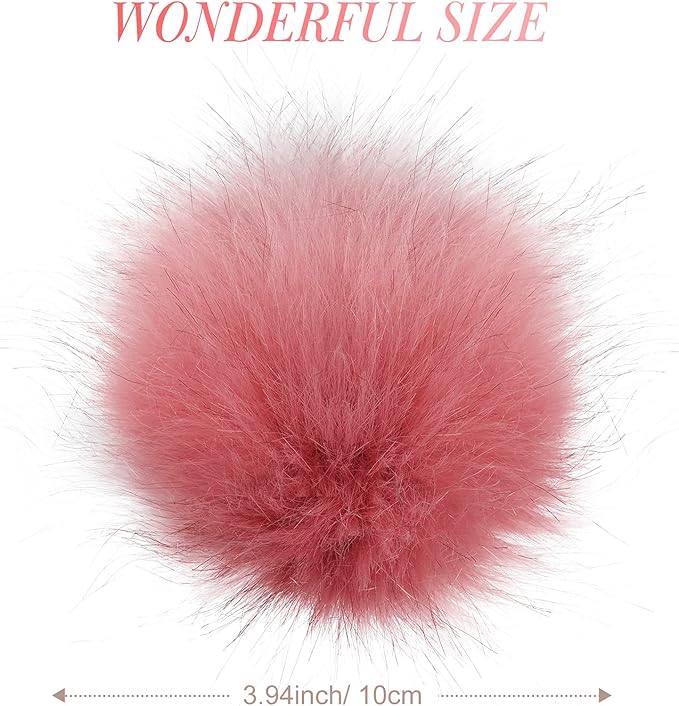 Tatuo 16 Pcs Faux Fur Pom Poms for Hat 4 Inches Large Fluffy Pom Balls for Crafts Knitting Beanies Shoes Scarves Bag Pompoms Keychain Charms Winter DIY Accessories (Multicolor)