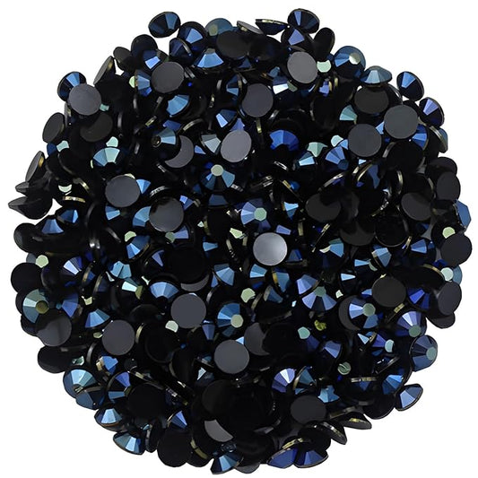4500 Pcs SS12 3mm AB Flatback Rhinestones for Nails Art Crafts Glitter Round Shine Gems Crystals DIY Clothes Shoes （Black-Bottom Ink-Blue AB）