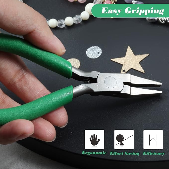 SPEEDWOX 5-Inch Flat Nose Pliers for Jewelry Making Smooth Jaw Mini Duck Bill Plier for Wire Wrapping Bending or Straightening Sheet Metal Bending Jewelry Making Tools Open and close Jump Rings