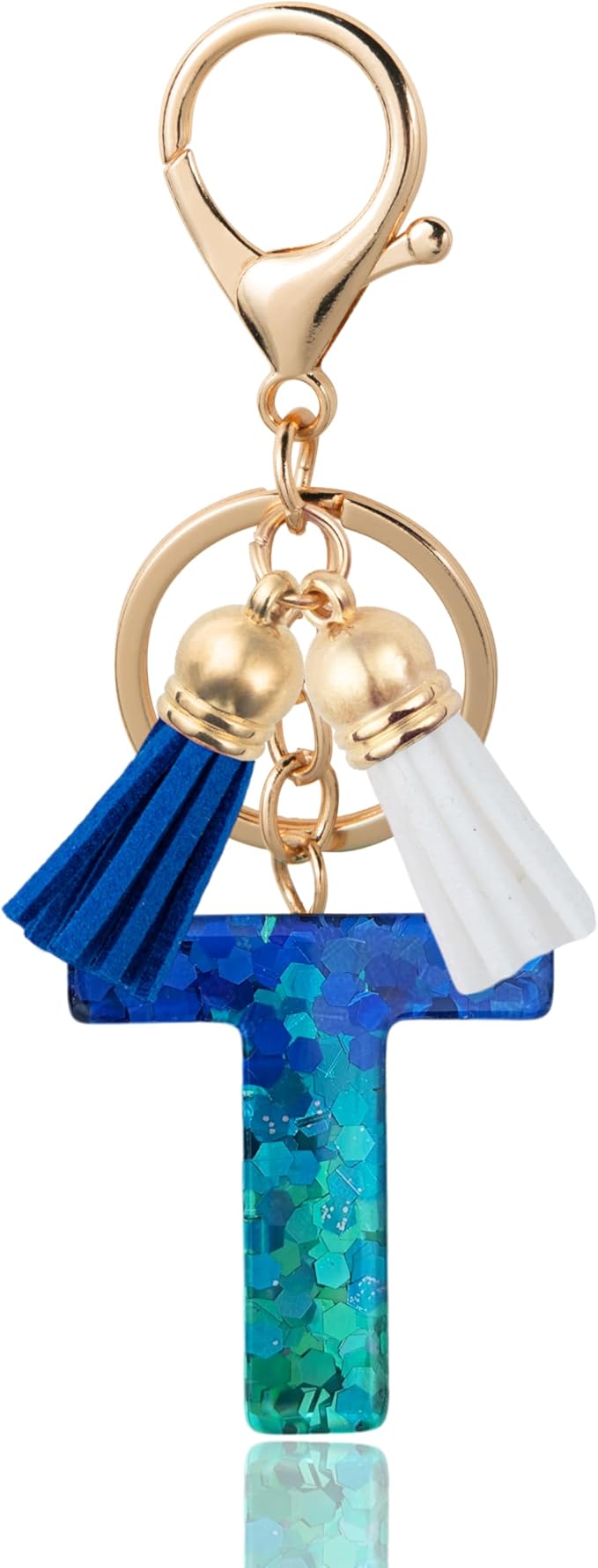 Initial Letter Keychain Cute Resin with 2 PU Tassel, Letter Keychain for Backpack Charms, Initial Keychains for Women