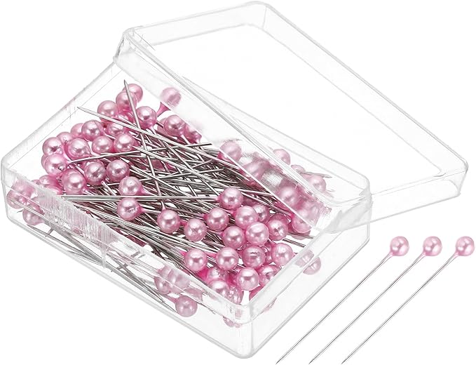 PATIKIL Sewing Pins, 600 Pcs 1.5 Inch Straight Pin with Plastic Pearlized Ball Head for Fabric, Decorative, Jewelry DIY, Craft and Sewing Project, Light Pink