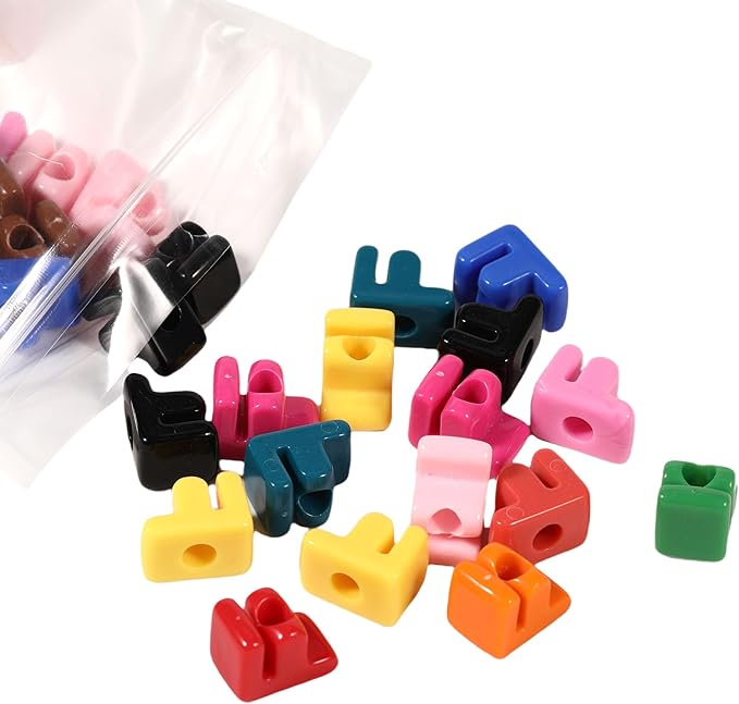 40 PCS Letter Beads 3D Acrylic 21mm x 15mm F Loose for Jewelry Making Bracelet Necklaces Keychain Phone Bag Chain Key Chains(Mixed Color F)
