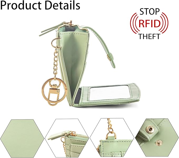 Keychain Wallet Wristlet Small Credit Card Holder Bracelet Key Chain Purse Bangle Tassel Beads Key Rings for Women