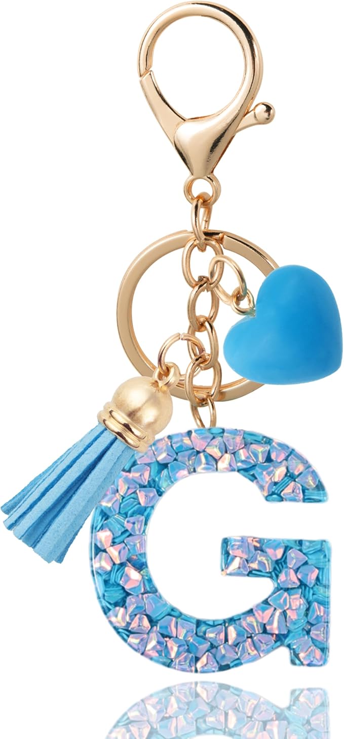 Alphabet Initial Letter Keychain Cute Heart Resin - Letter Keychain for Backpack Charms - Initial Keychains for Women
