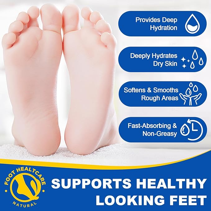 FEISIDUNWSF 60% Urea Foot Cream for Dry Cracked Heels & Feet, Hydrating Urea Cream Moisturizer for Rough, Callused Skin, Deep Repair & Softening Foot Balm, Fast Absorbing, Exfoliating Formula, 1.4oz