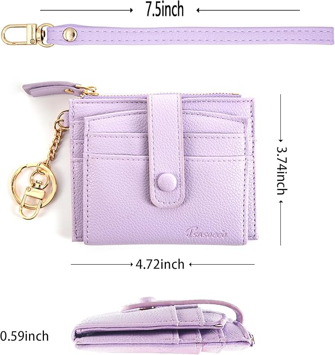 Keychain Wallet Wristlet Small Credit Card Holder Bracelet Key Chain Purse Bangle Tassel Beads Key Rings for Women