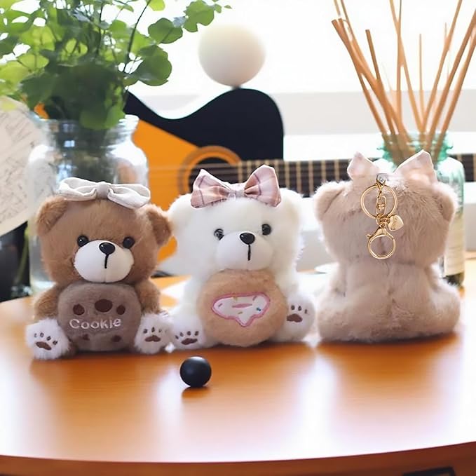 Cute Key Chain Plush Bear Bag Charm Teddy Bear Keychain Gift For Handbag,Purse, Backpack, Car Keys