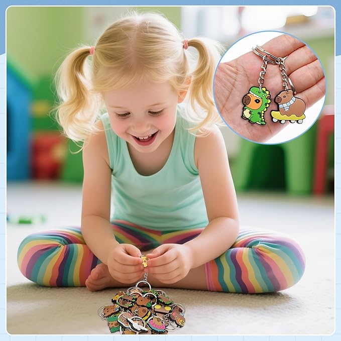 Keychains Bulk DIY Cute Keychain Charms Backpack Charms for Girls Backpack Keychains PVC Key Ring Party gifts