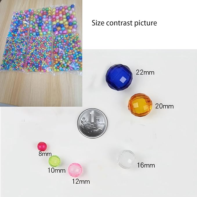 Color Transparent Pumpkin Beads, Acrylic Beads, Used for Making Necklaces, Bracelets, Key Chains and Mobile Phone Pendants for Pen Bags and Jewelry.skrnrhrery (8mm/0.31 in930PCS)