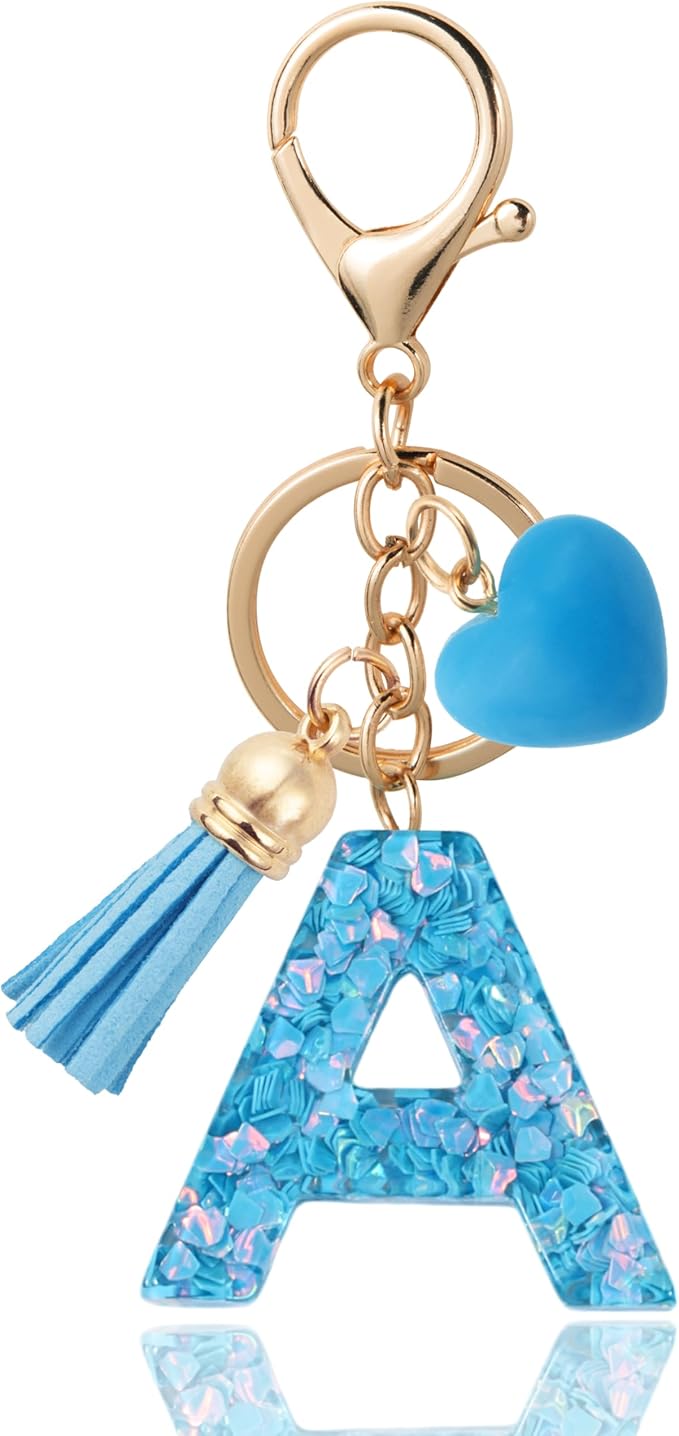 Alphabet Initial Letter Keychain Cute Heart Resin - Letter Keychain for Backpack Charms - Initial Keychains for Women