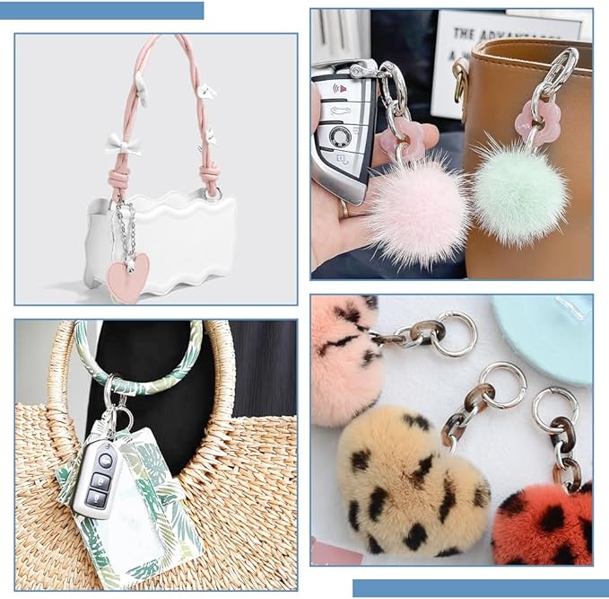 UNICRAFTALE 4pcs 4 Sizes Spring Gate Rings Stainless Steel Key Rings Carabiner Lock Clasps Connector Keychain Ring Round Snap Clasps Metal Spring Gate Rings for Jewelry Making Bag Purse Handbag Strap