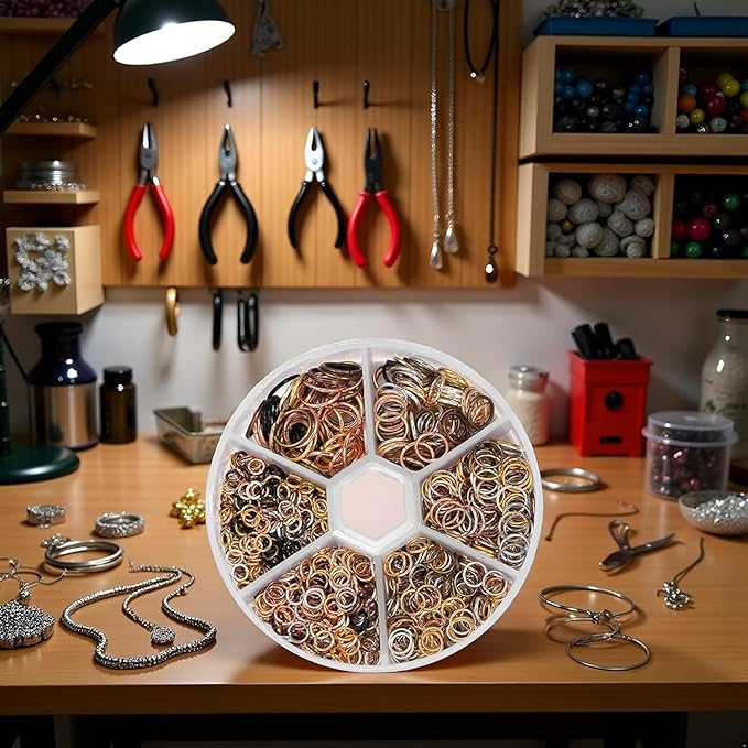 1940 Pcs Multicolour Metal Jump Rings Small Crafts Jump Jewelry Connectors Assorted Size Connector Rings Open O for Keychain Making Jewelry Findings