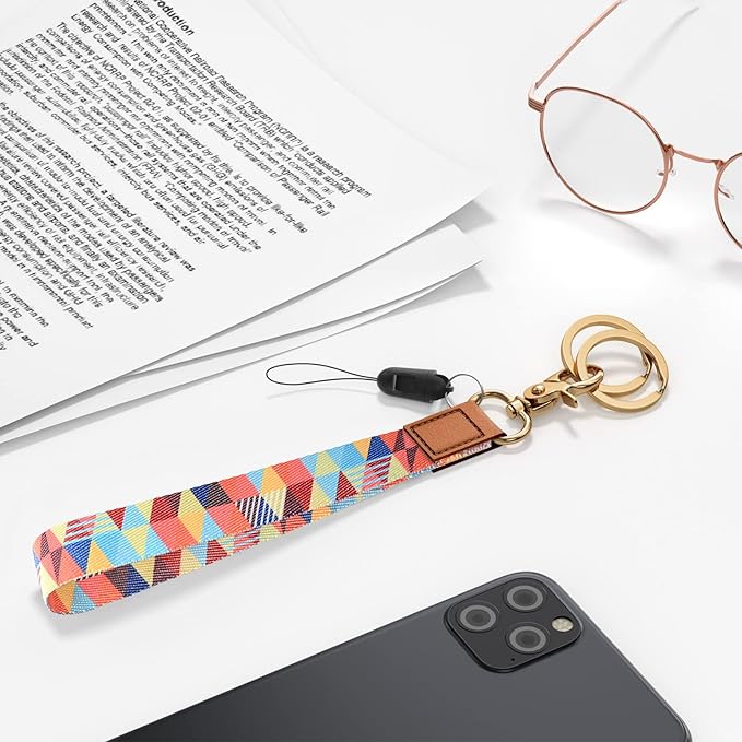 Cool Leopard Wristlet Keychain, Wrist Lanyard Key Chain For Women Men Car Keys Id Holder Card Phone Wallet Camera