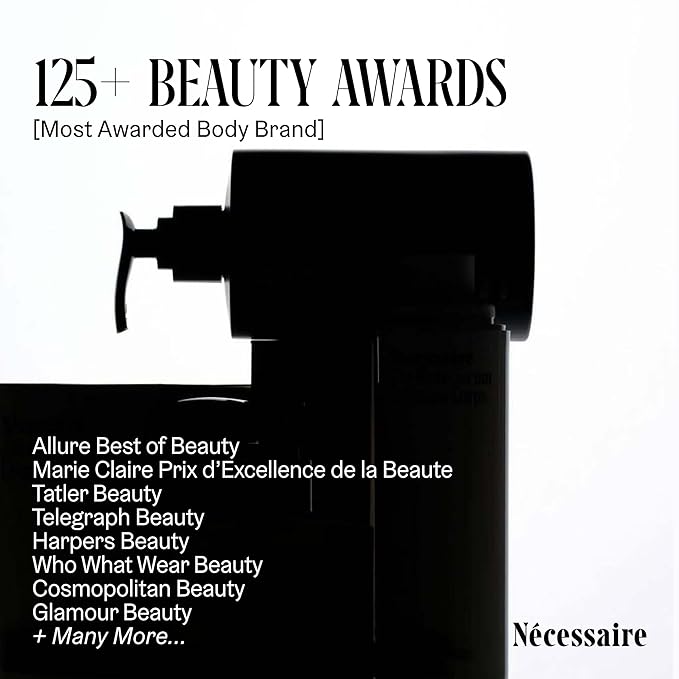 Nécessaire The Body Lotion - Fragrance-Free - Unscented - Multi-Peptide - Firming Body Lotion for Women + Men. 2.5% Niacinamide. Non-Comedogenic Lotion for Sensitive Skin – 450ml/15.2 fl oz