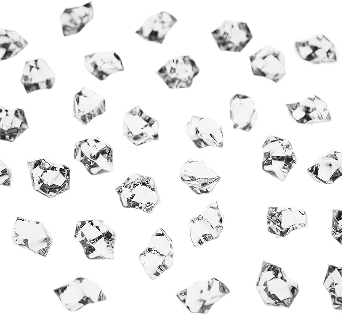 Super Z Outlet 1" Acrylic Color Ice Rock Crystals Treasure Gems for Table Scatters, Home Vase Fillers, Event, Wedding, Arts & Crafts, Birthday Decoration Favor - (Pack of 120) (Clear)