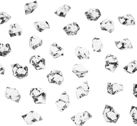 Super Z Outlet 1" Acrylic Color Ice Rock Crystals Treasure Gems for Table Scatters, Home Vase Fillers, Event, Wedding, Arts & Crafts, Birthday Decoration Favor - (Pack of 120) (Clear)