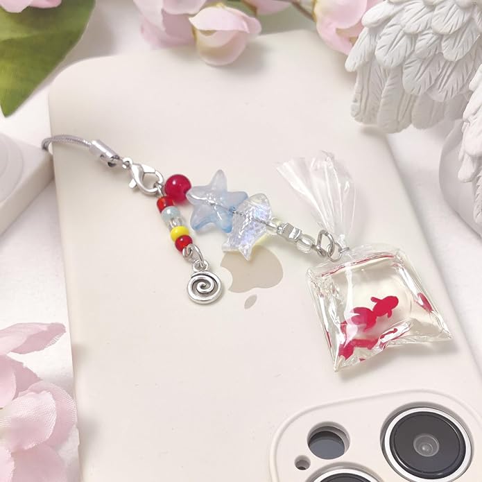 1-4PCS Cute Phone Charms Aesthetic Y2K Cell Phone Charms Strap Pink Strawberry Butterfly Star PhoneCharm Y2K Accessories for Bag Keychain Airpods Camera Pendants Decor