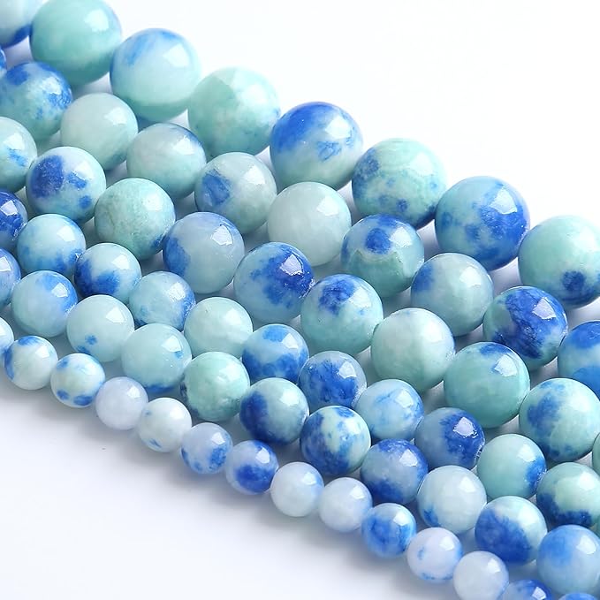 10MM 38PCS Peacock Blue Persian Jade Spacer Loose Beads for Jewelry Making DIY Bracelet Necklace