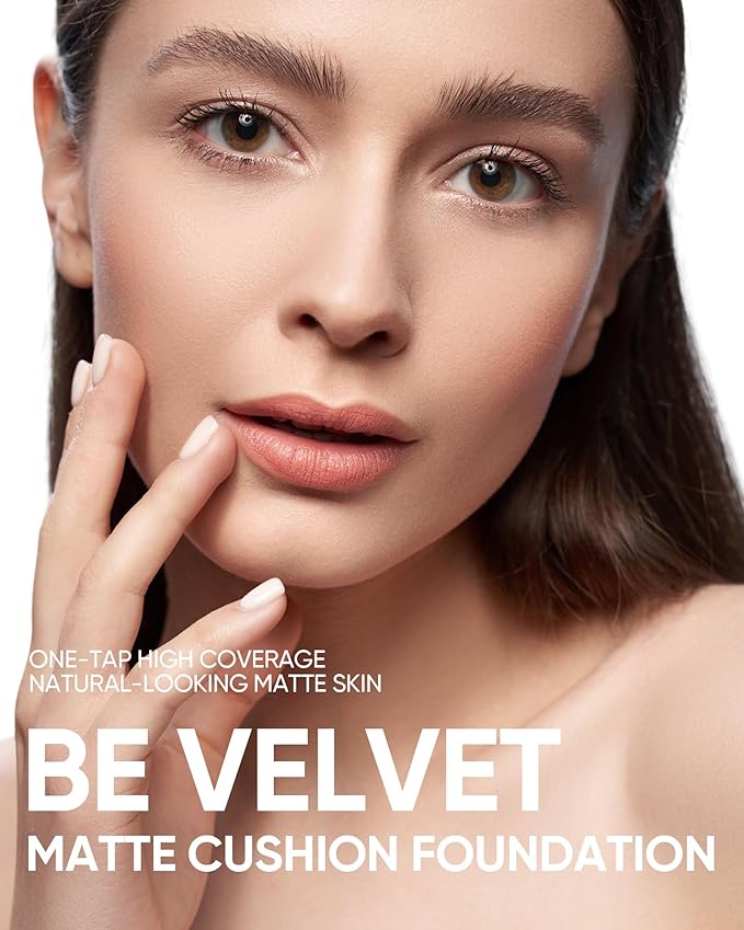 Velvet Matte Cushion Foundation Blue #01 Vanilla| Full Coverage,12H Oil Control,Ideal for Oily & Combination Skin,Waterproof,Long-Lasting, Lightweight, Hydrating,Transfer-Proof
