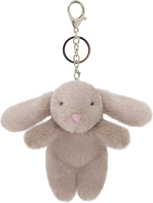 Cute 3.5" Bunny Bag Charm, Fluffy Rabbit Plush Keychain Purse Decoration, Great Gift for Women Girls