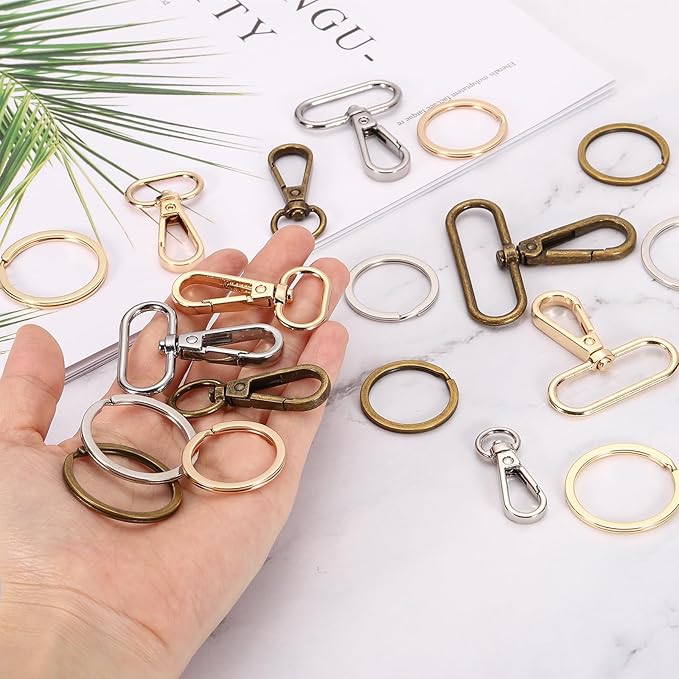 uxcell 12 Pcs Swivel Clasp Hook, 1.26" Purse Snap Clasps Detachable for Bag, Bronze