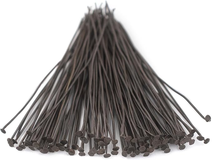 The Bead Chest Antiqued Brass 21 Gauge 3 Inch Head Pins (Approx 100 Pieces)