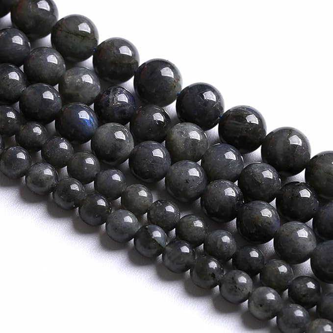 12MM 32PCS Natural Stone Black Labradorite Beads Crystal Loose Beads for Jewelry Making DIY Bracelet