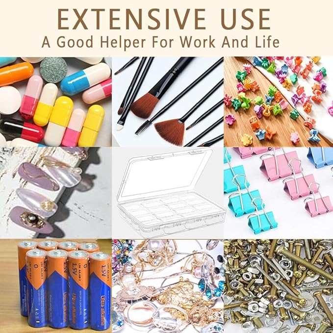 102pcs Bead Storage Containers, Bead Organizer Boxes And Craft Storage Boxes For Bracelet Making Diy Jewelry Craft Nails, Bracelets, Jewelry, Diamonds, Clay Beads, Screws(6 Pack 96pcs)