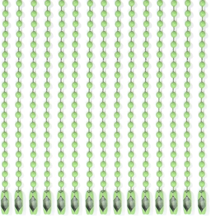 Lemonkey 20Pcs Ball Beads Chains Bulk,Green Keychains Rings Metal Chains,4 Inch Dog Tag Metal Small Chains with Connectors for Hanging Decoration