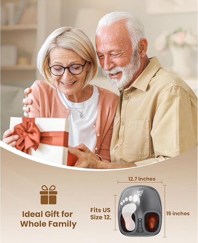 BOB AND BRAD Shiatsu Foot Massager with Heat and Remote,Valentine‘s Day Gifts for Her Him,FSA Eligible HSA Deep Kneading Electric Feet Massager for Plantar Fasciitis, Fits US Size 12