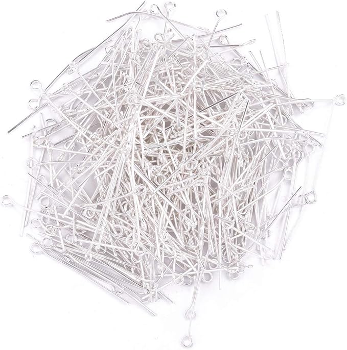 Open Eye Pins Silver Head Pins for DIY Jewelry Making 40mm 200pcs