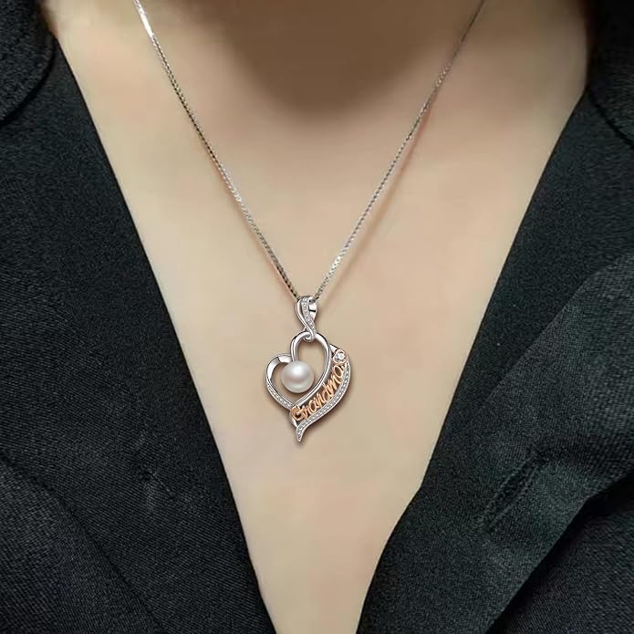 LEIDANY Mothers Day Gifts for Mom -Grandma Mom from Daughter Son, Gifts for Wife Nana Mother Birthday-Christmas Day for Women Her Jewelry Gift, Pearl Necklaces
