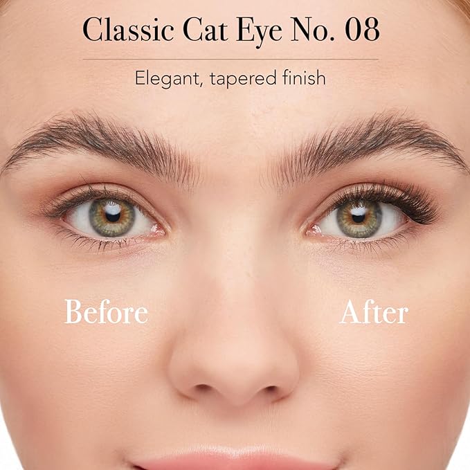 Pro Lash SoftWear Mini Lash Clusters Kit - Seamless, Lightweight Lashes - 7-Day Cluster Eyelash Extensions - False Eyelashes Plus Adhesive and Tweezers - Classic Cat Eye No. 08 Black