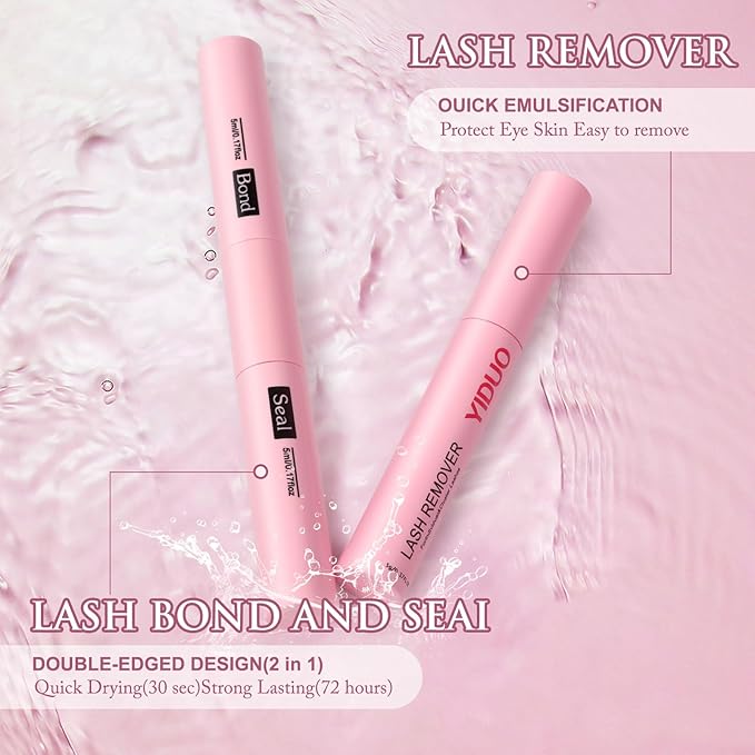 YIDUO Lash Clusters Kit with 2X Bond&Seal 3 Styles 760Pcs Clusters Lashes Extension Volume Soft Eyelash Extension Kit 80D+100D D Curl Wispy Natural DIY Individual Lash Clusters Kit Box for Beginners
