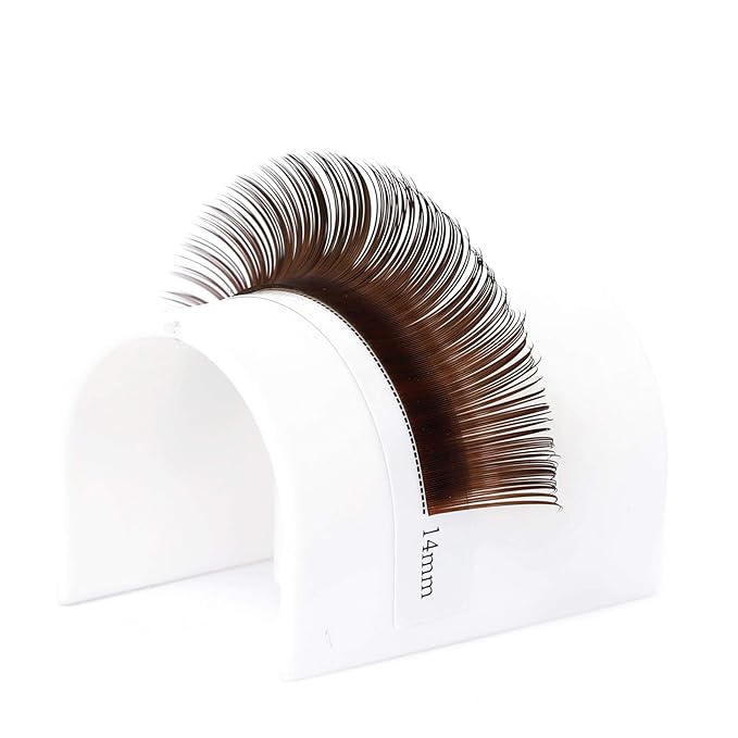Eyelash Extensions D Curl Individual Lashes 0.15 Mixed Tray 8-14mm Brown Lash Extensions Supplies Classic Eyelashes Professional Salon Use (0.15-D, 8-14mm Mix)