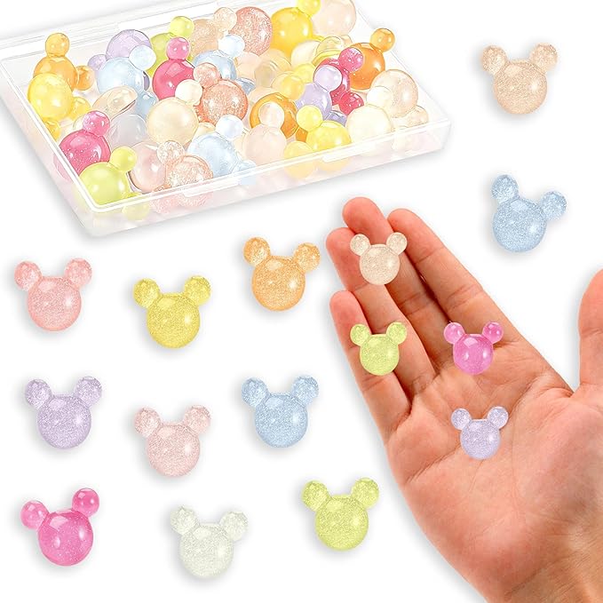 50Pcs Cute Slime Charms Bulk Set – Kawaii Accessories Flatback Resin Charms for Crafts, Mini Resin Animals Embellishments for Nail,Phone Junk Cases, Hairpins Scrapbooking& DIY Decoration (Shiny)