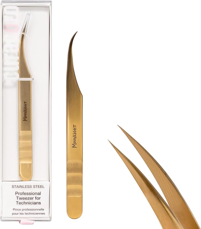 Curacoro Lash Tweezers for Eyelash Extension - LashSmith Curve Isolation Eyelash Tweezer for Classic Lashes