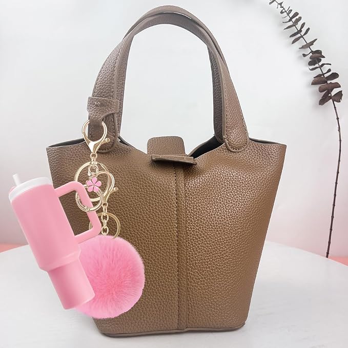 Mini Tumbler Keychain Chapstick Holder, Key Chains Women Cute, Purse Charms for Handbag Backpack Bag