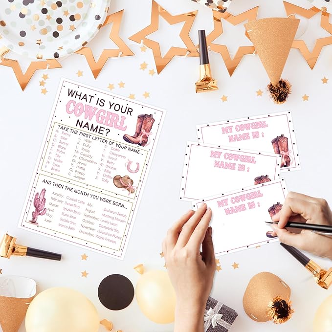 Western Theme Party Decorations, Cowgirl Game Party Decoration, Cowgirls Theme Birthday Sign, What's Your Cowgirl Name Game Birthday Games for Kids, Western Activity Decorations for Adults