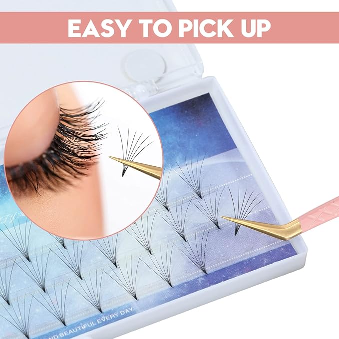 Ms.Queen Volume Tweezers for Eyelash Extensions, Fiber Tip Grip Lash Tweezers for Volume Lashes