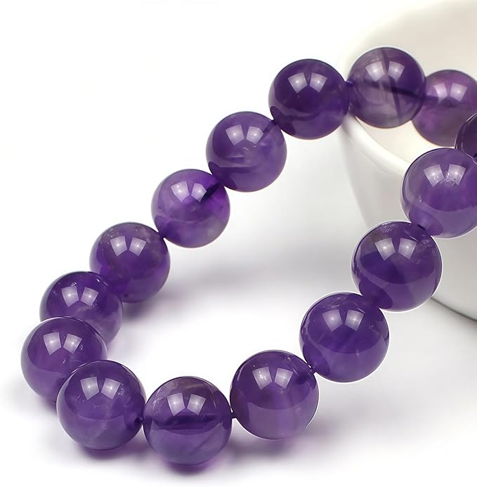 MJDCB 5A Natural South Africa Amethyst Gemstone Round Stone Beads for Jewelry Making DIY Bracelet Necklace (6mm)