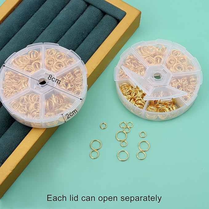 550Pcs Split Rings,Double Loop Jump Ring Sets Split Jump Rings for Jewelry Making,Small O Key Ring Earring Necklace Bracelet Connector for DIY Crafts Making Findings(6mm 8mm 10mm)