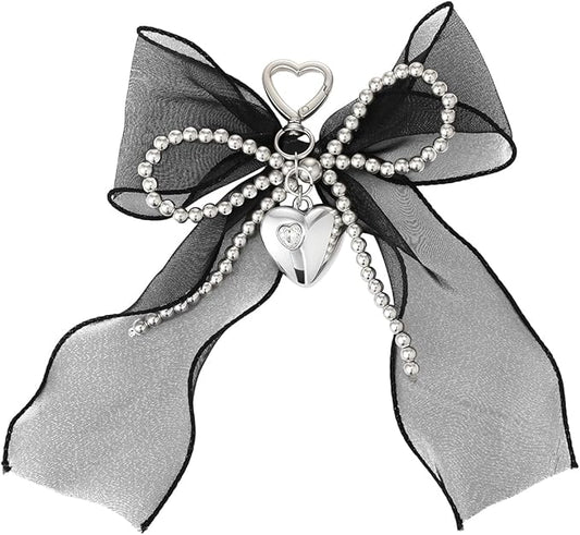 Pearl Bow Keychain Cute Y2k Lace Bowknot Keychain Coquette Aesthetic Accessories Bag Purse Handbag Backpack Charm