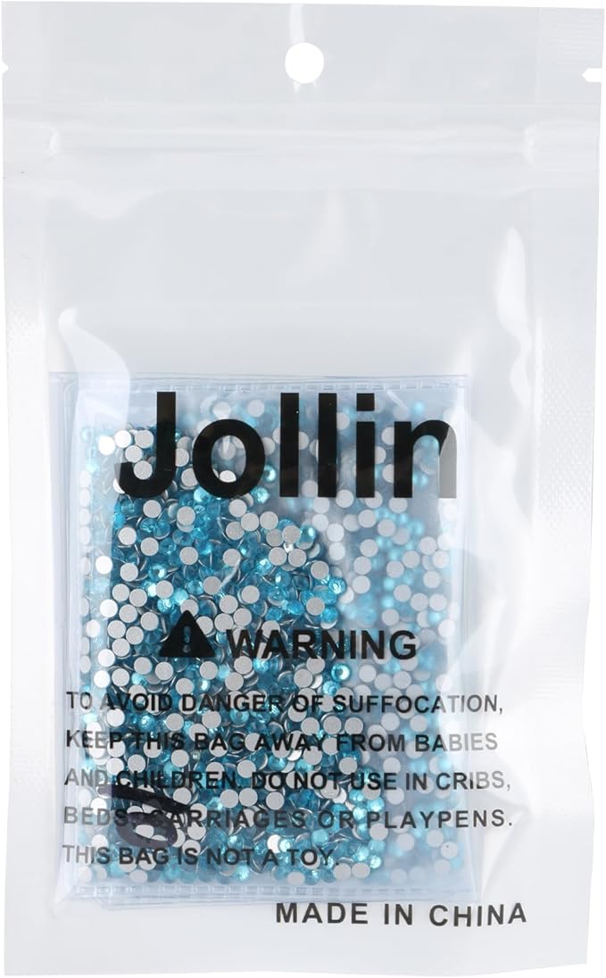 Jollin Glue Fix Crystal Flatback Rhinestones Glass Diamantes Gems for Crafting Nail Art Crafts Decorations Clothes Shoes 2.8mm (ss10 2880pcs, Aquamarine)