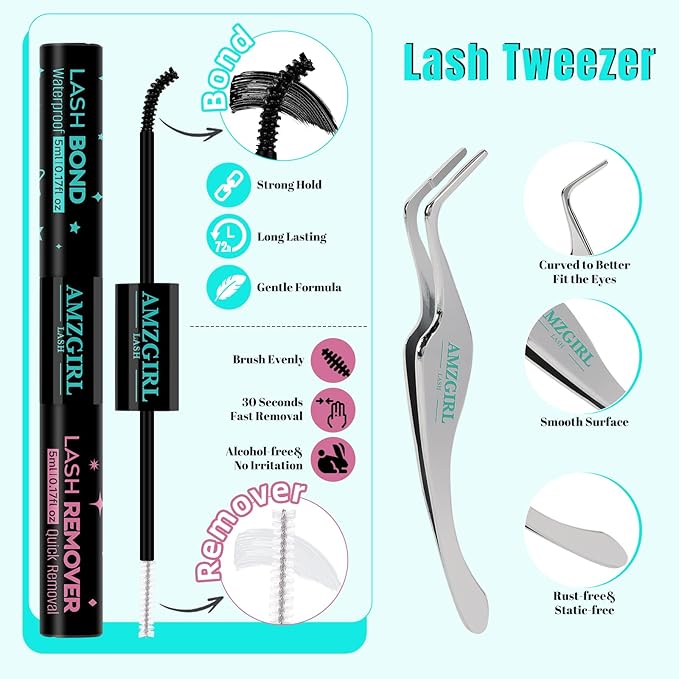 Lash Extension Kit 200PCS Lash Clusters Mix Eyelash Extension Kit with Waterproof Lash Bond and Remover,Individual Lashes with Lash Tweezers for Beginners at Home(40D,D-Mix9-16mm)
