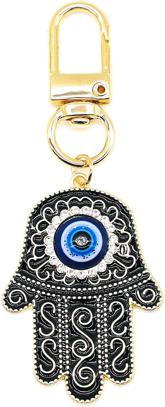 Evil Eye Keychain Hamsa Hand keychain Protection Charm for Men Women Car Key Ring Bag Purse Accessories
